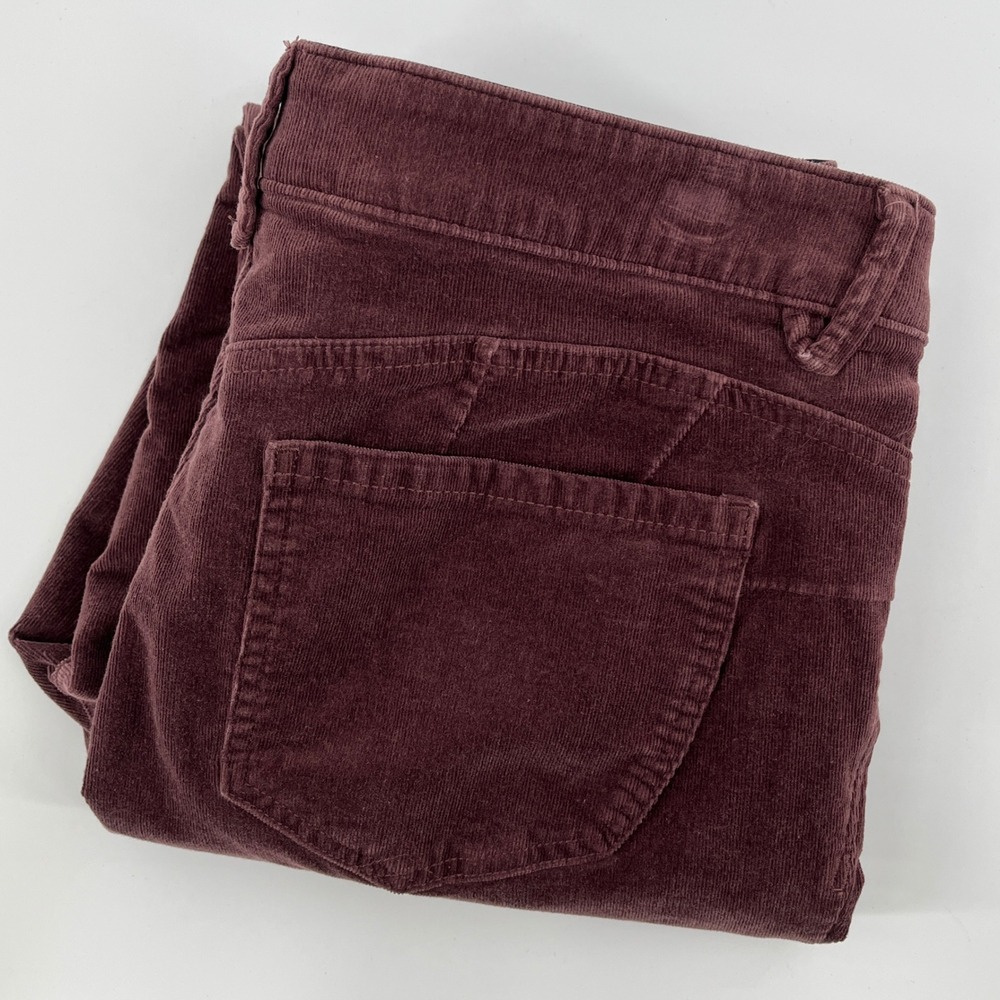 Democracy Ab solution Dusty Maroon Velveteen Corduroy Straight Leg Pants 14